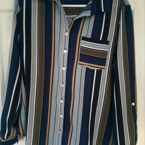 Striped women's blouse, size large